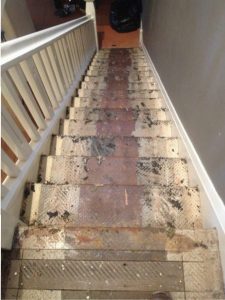 100 year old stairs ready for prep work.