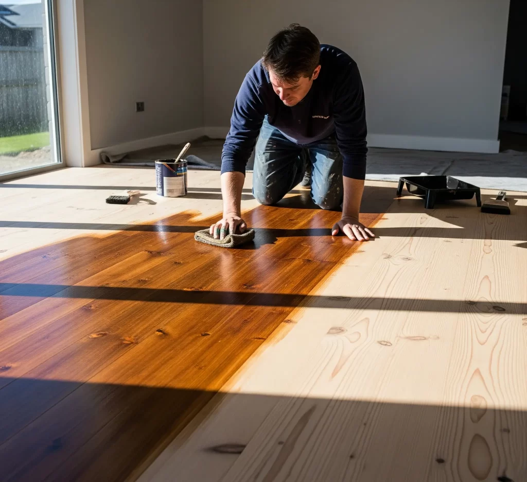 timber floor staining